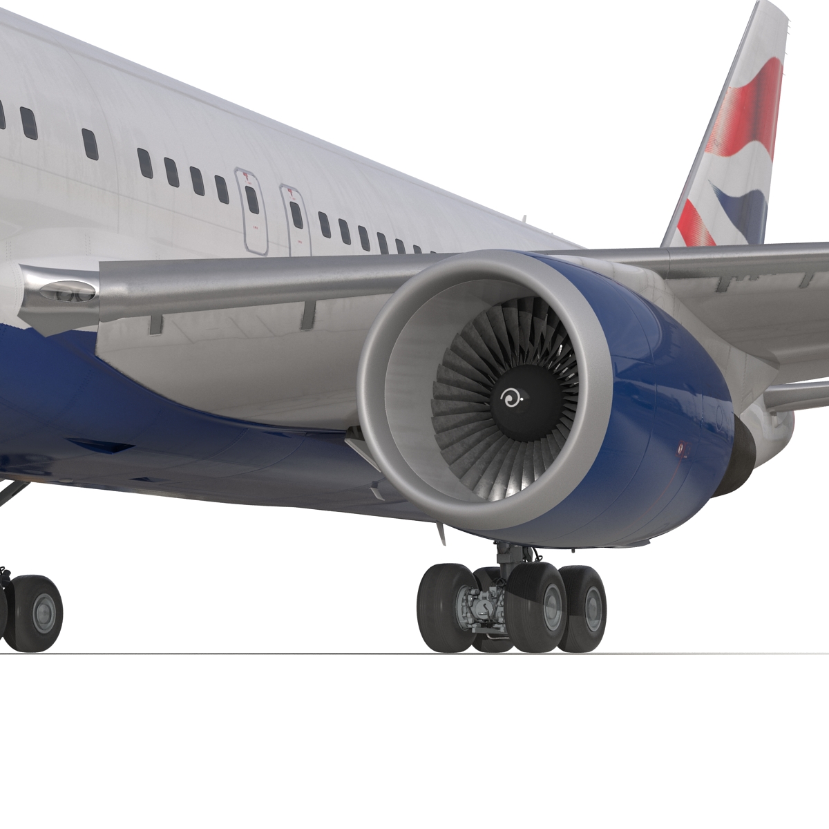 Boeing 767 300ER British Airways Rigged 3D model