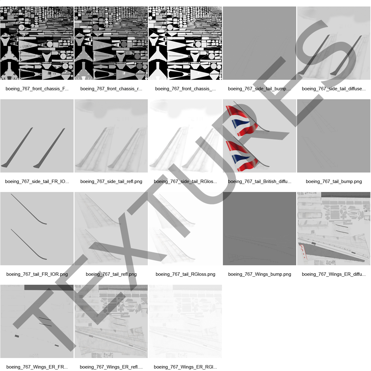 Boeing 767 300ER British Airways Rigged 3D model