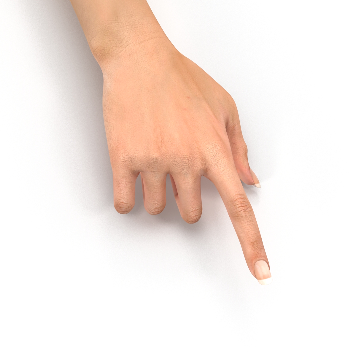 Female Hand 2 Rigged for Cinema 4D 3D model