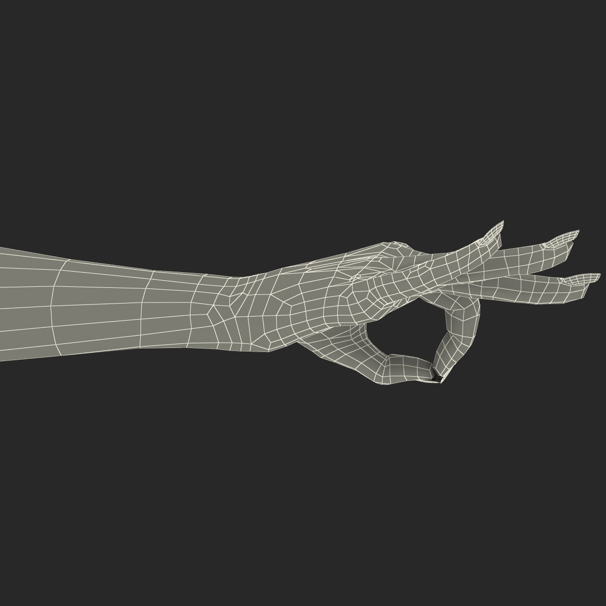 Female Hand 2 Rigged for Maya 3D model