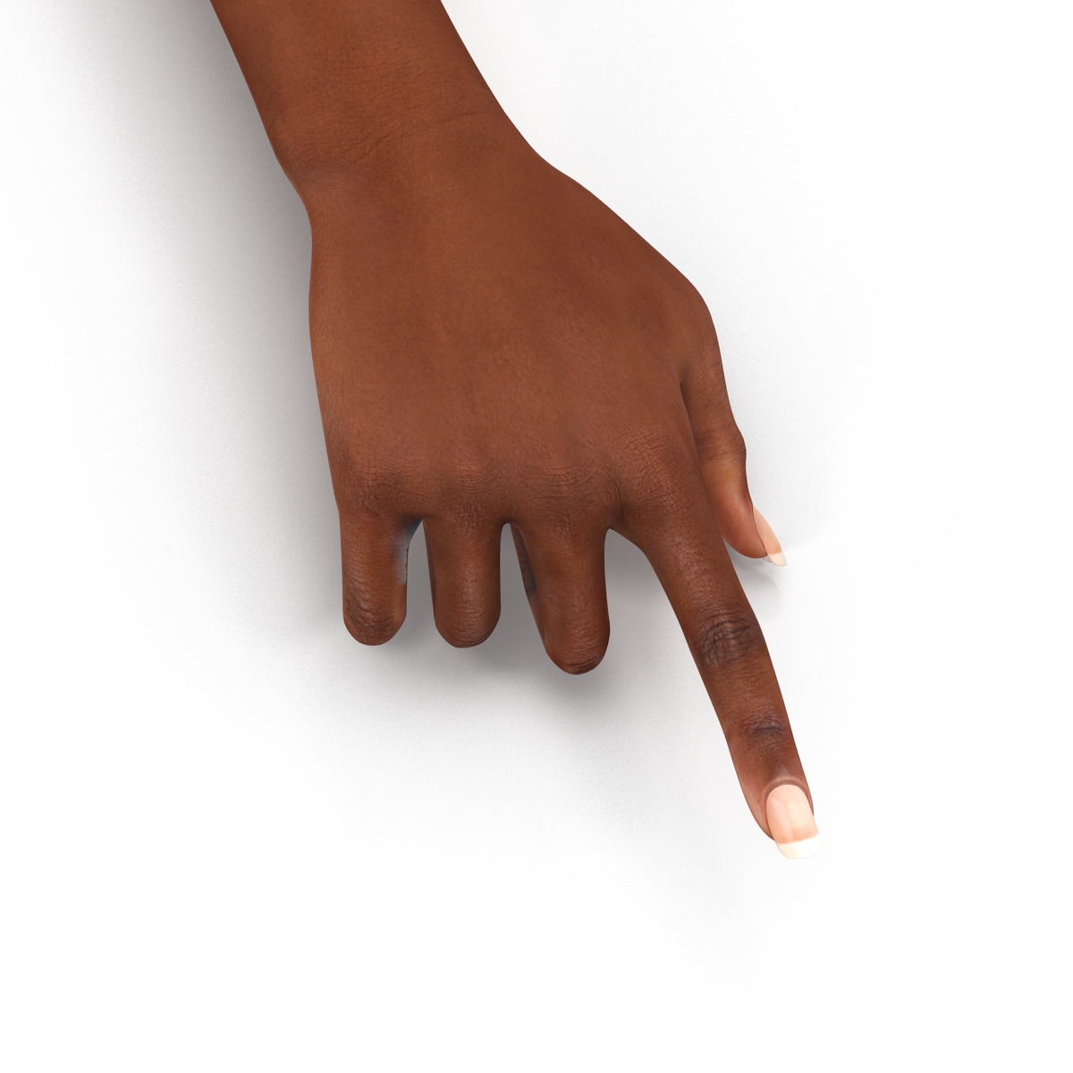 3D model Female Hand African American Rigged