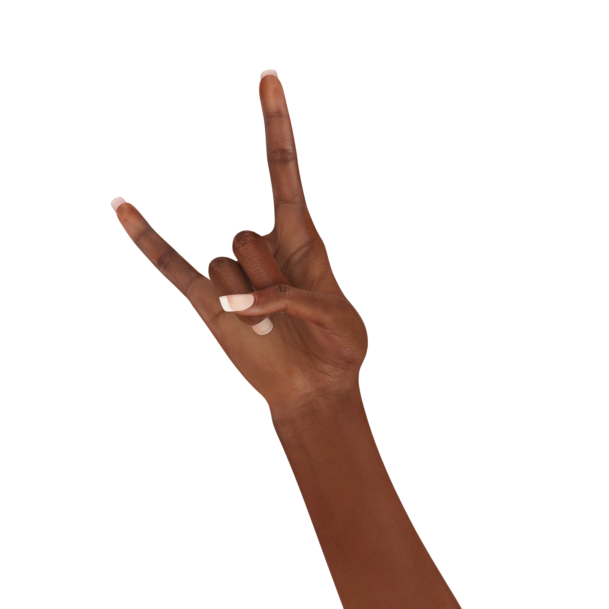 3D model Female Hand African American Rigged