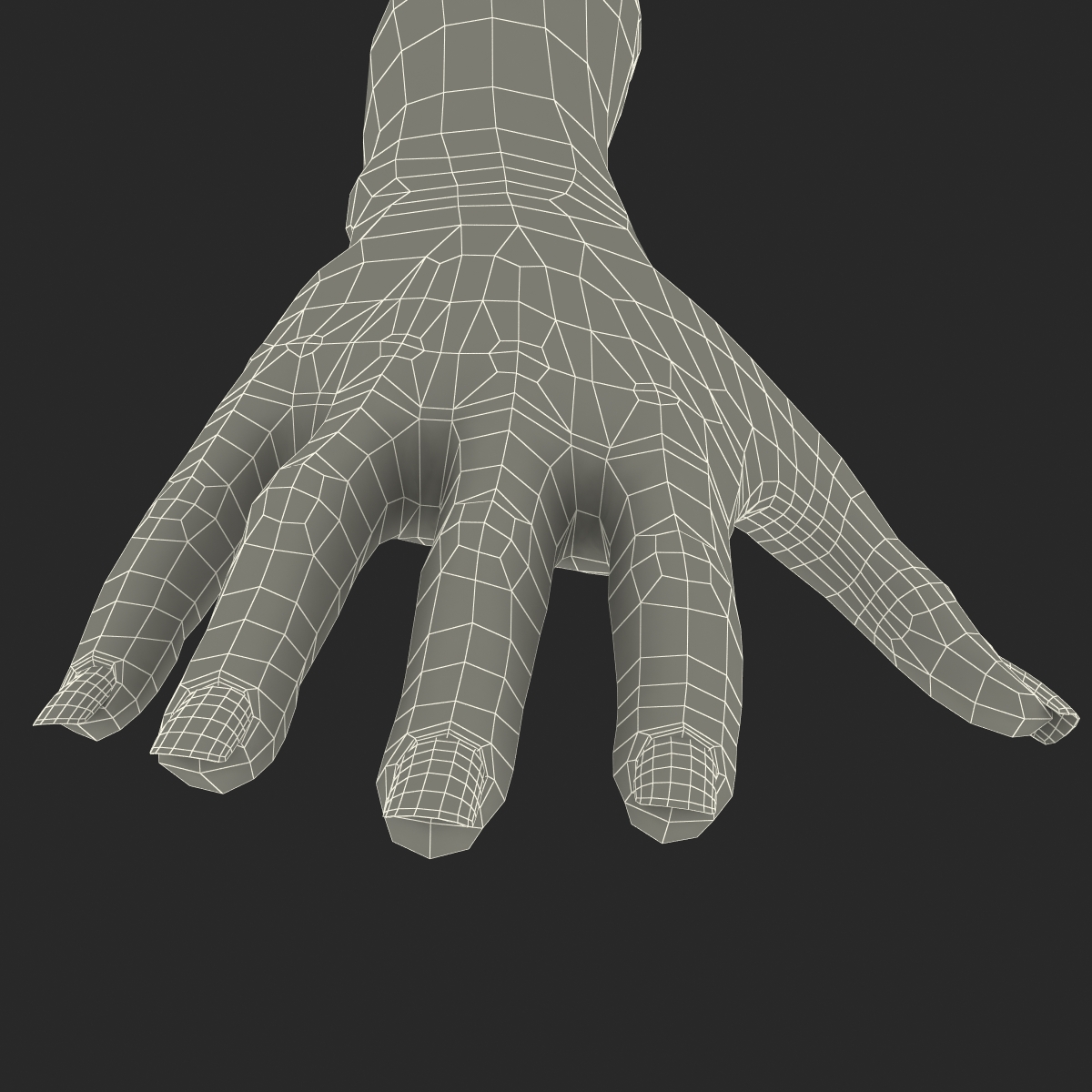 3D model Female Hand African American Rigged