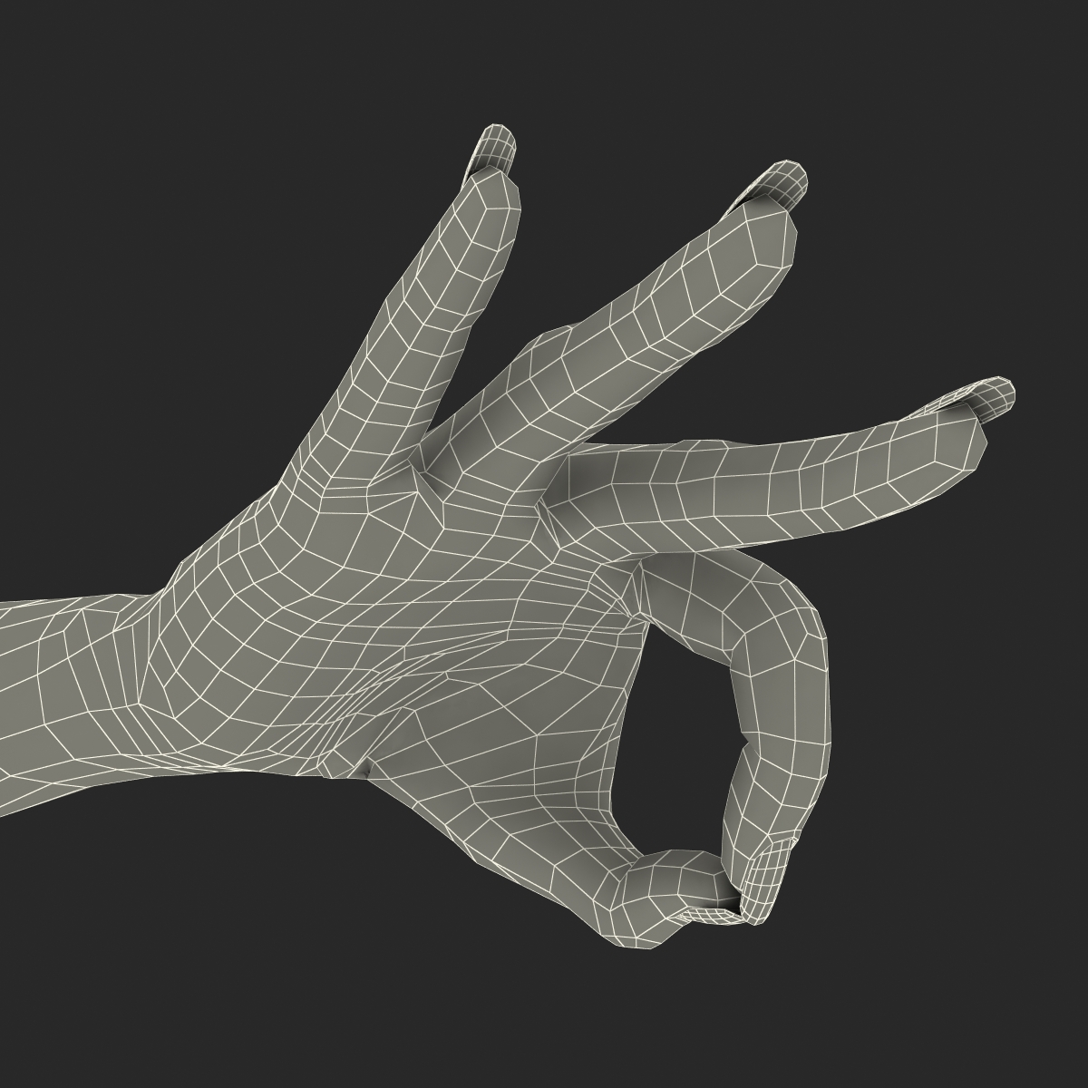 3D model Female Hand African American Rigged