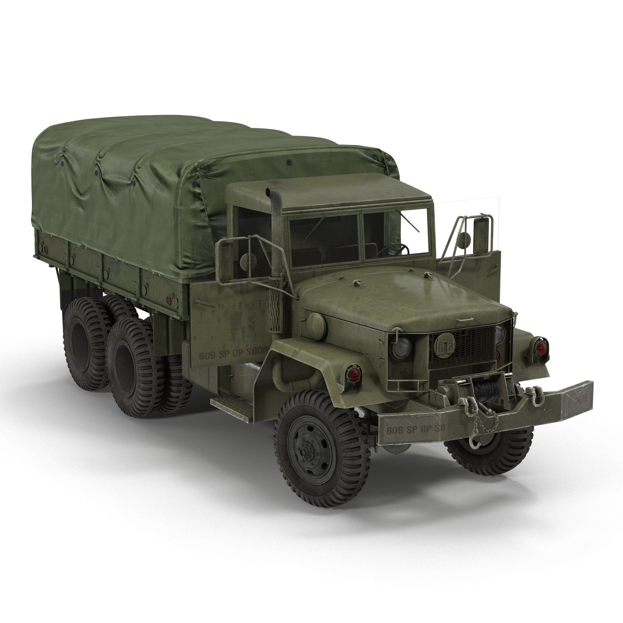 3D US Military Cargo Truck m35a2 Rigged