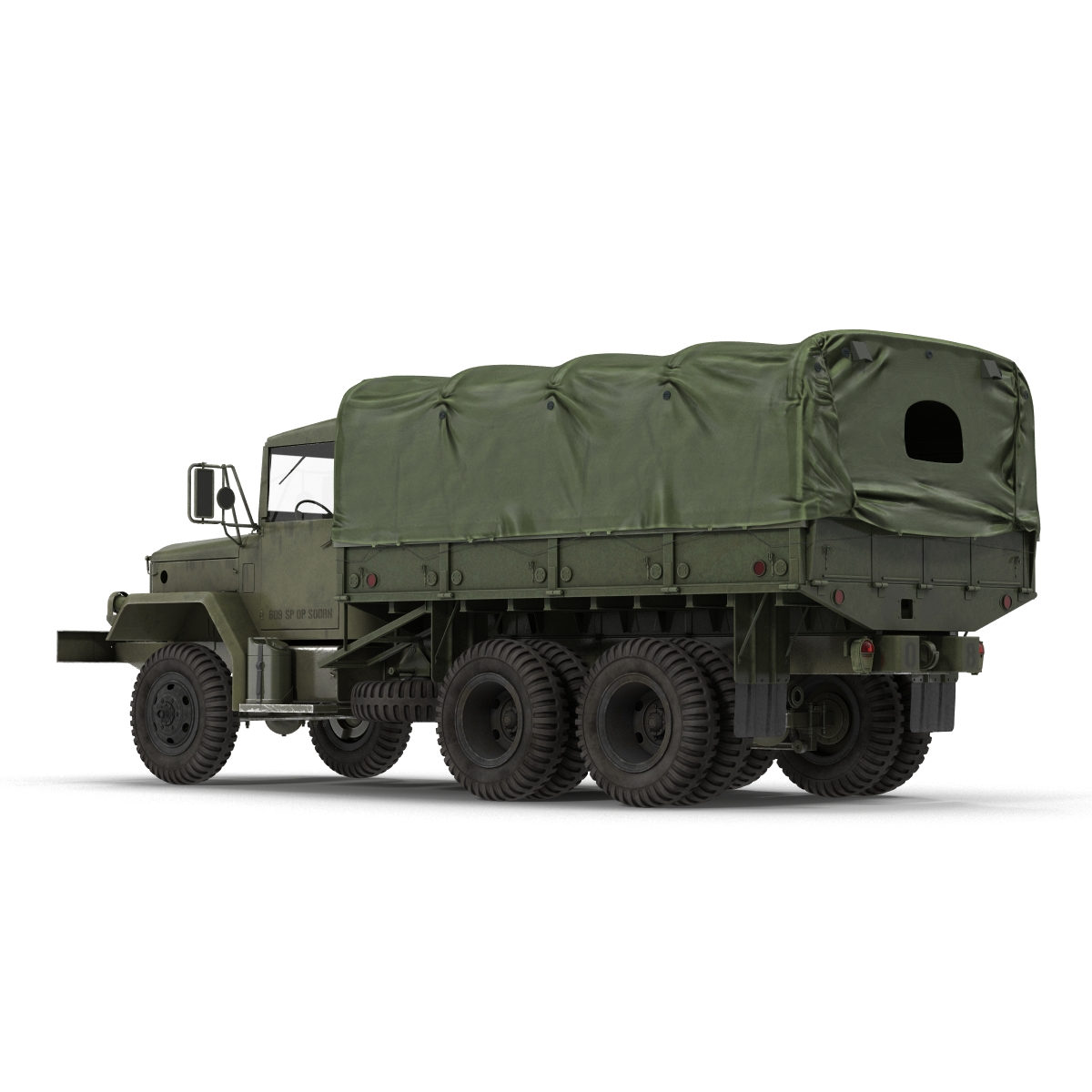 3D US Military Cargo Truck m35a2 Rigged