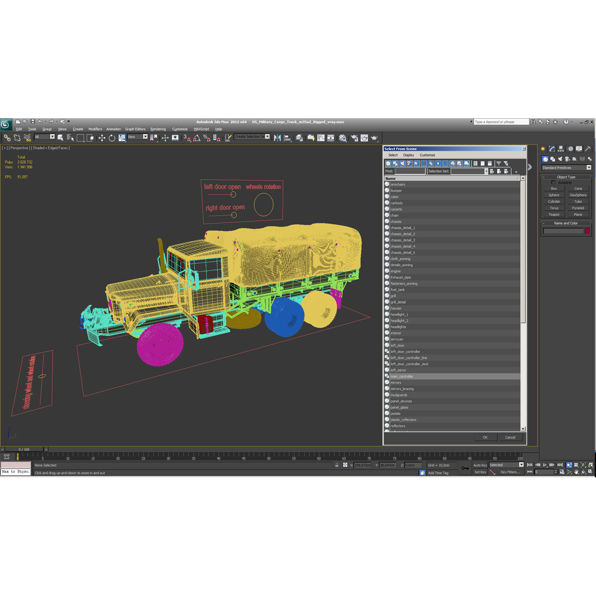 3D US Military Cargo Truck m35a2 Rigged