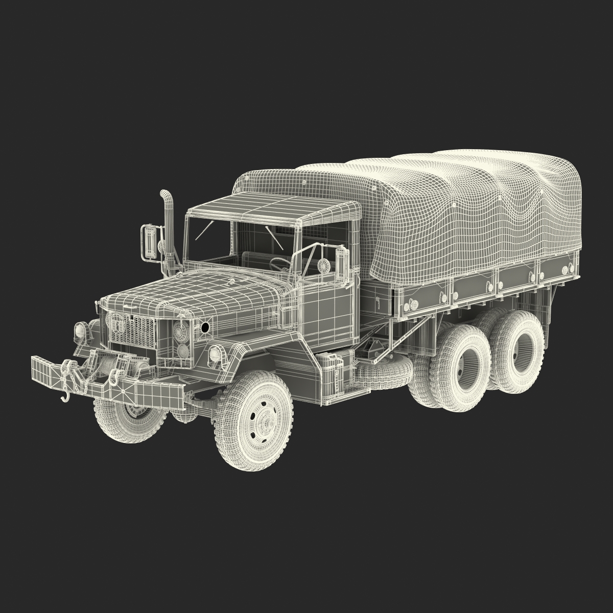 3D US Military Cargo Truck m35a2 Rigged