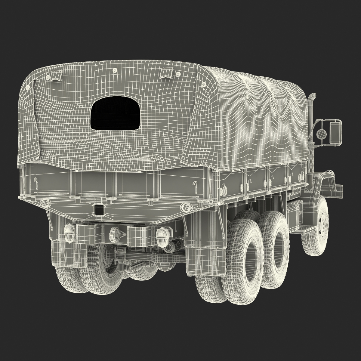 3D US Military Cargo Truck m35a2 Rigged