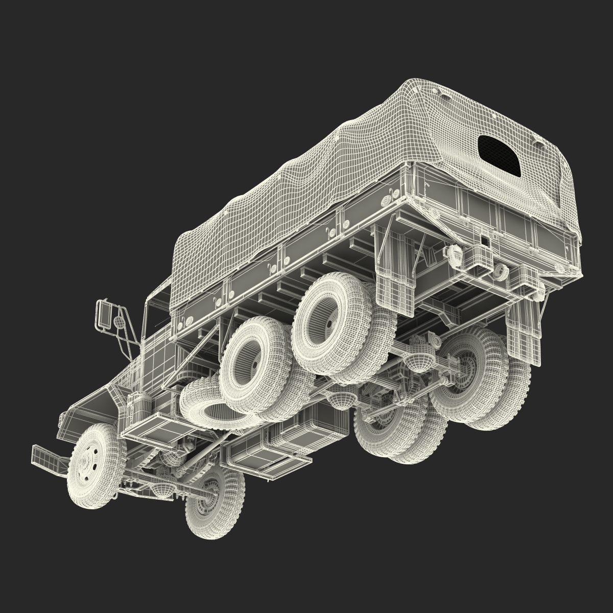 3D US Military Cargo Truck m35a2 Rigged