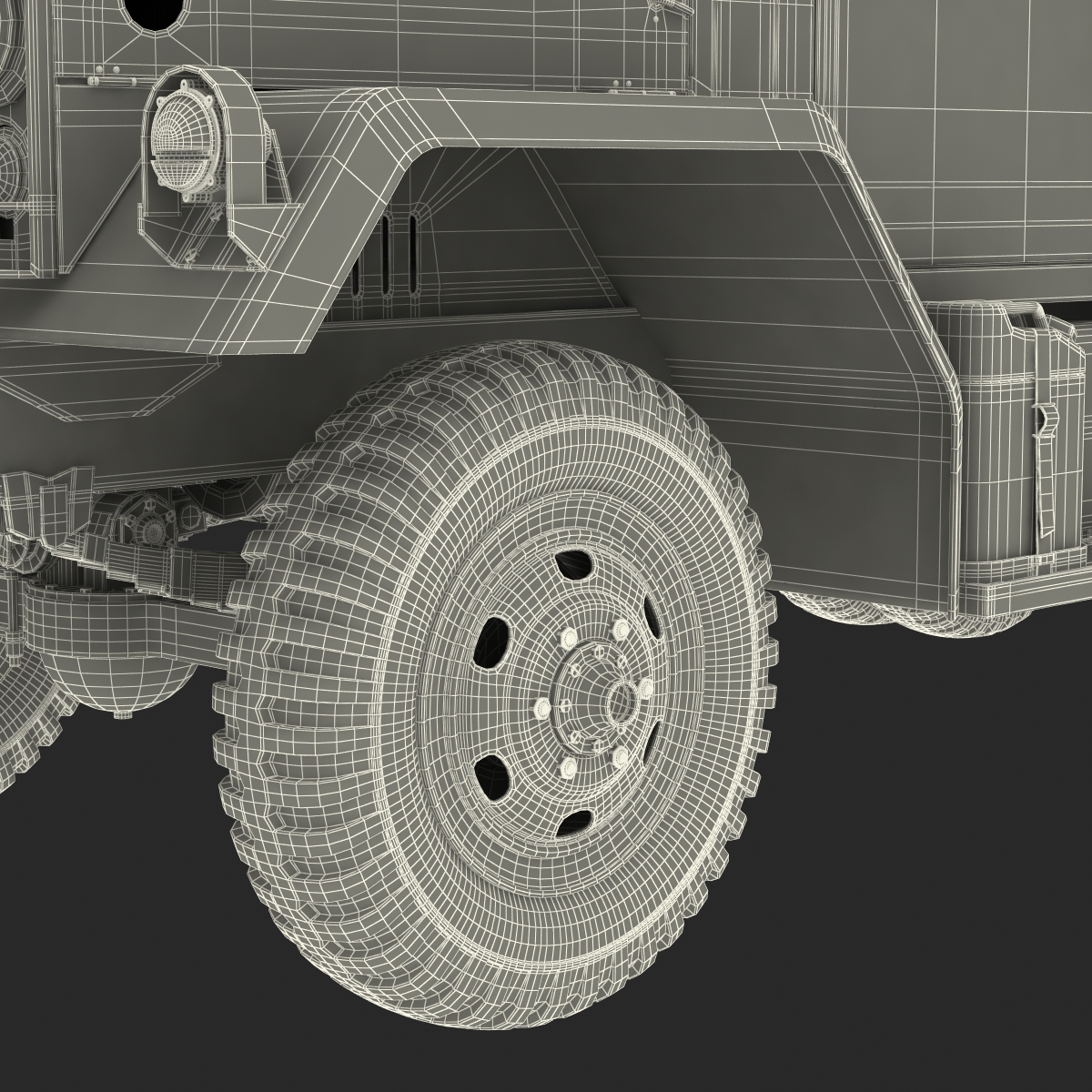 3D US Military Cargo Truck m35a2 Rigged