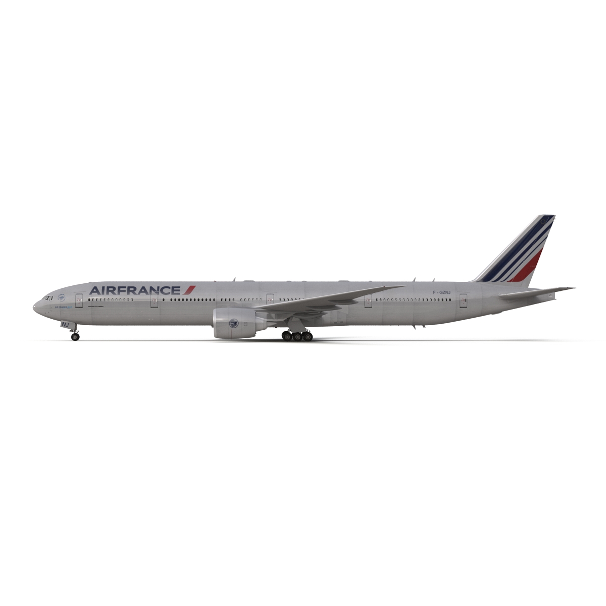 Boeing 777 300ER Air France Rigged 3D model