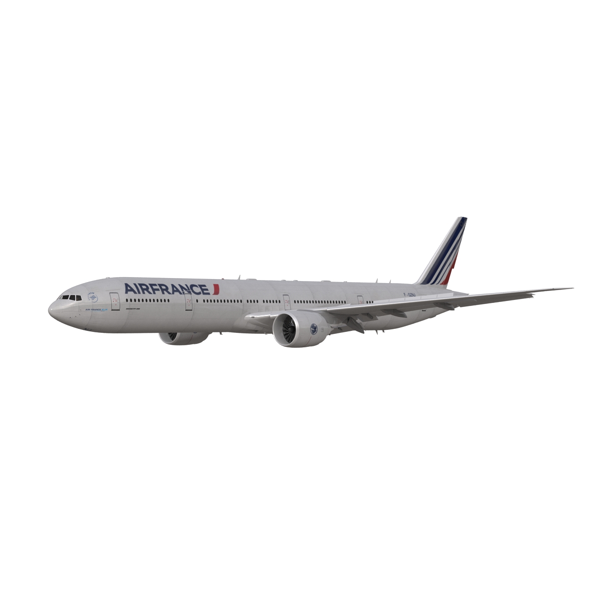 Boeing 777 300ER Air France Rigged 3D model