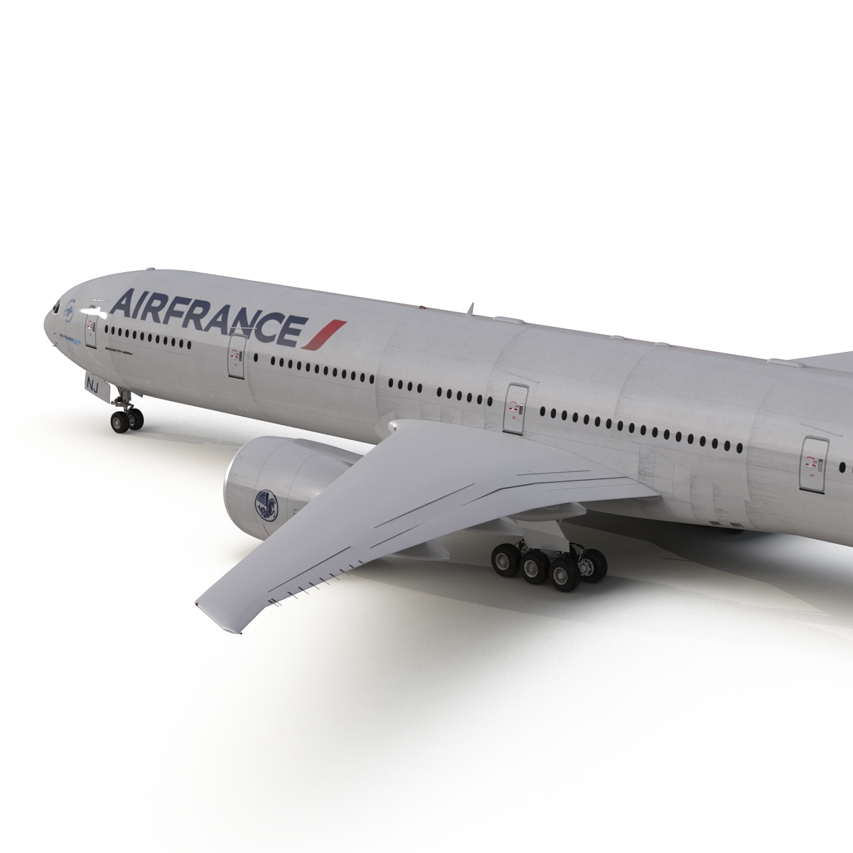 Boeing 777 300ER Air France Rigged 3D model