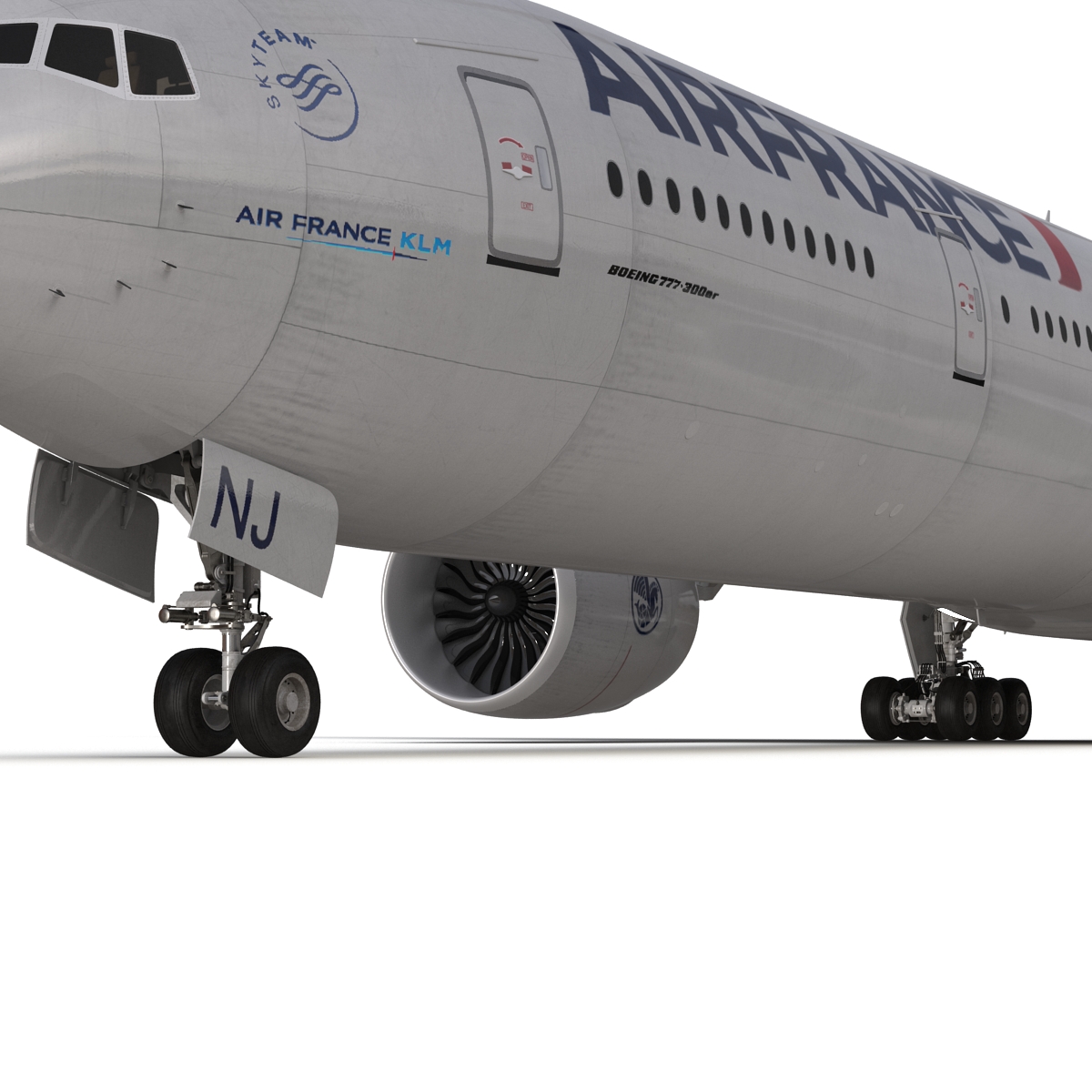 Boeing 777 300ER Air France Rigged 3D model