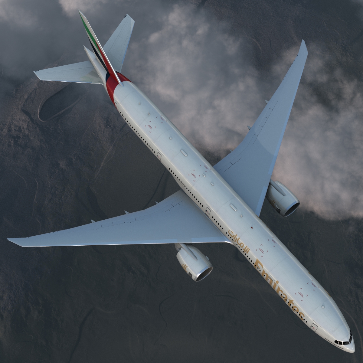 Boeing 777 300ER Emirates Airlines 3D model