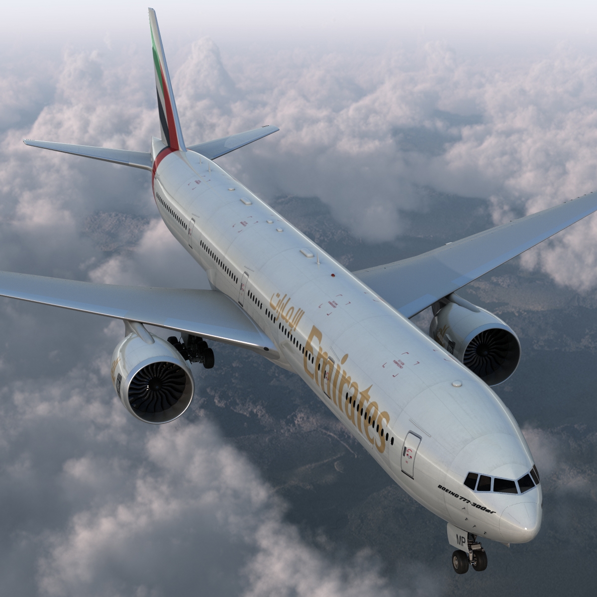 Boeing 777 300ER Emirates Airlines 3D model