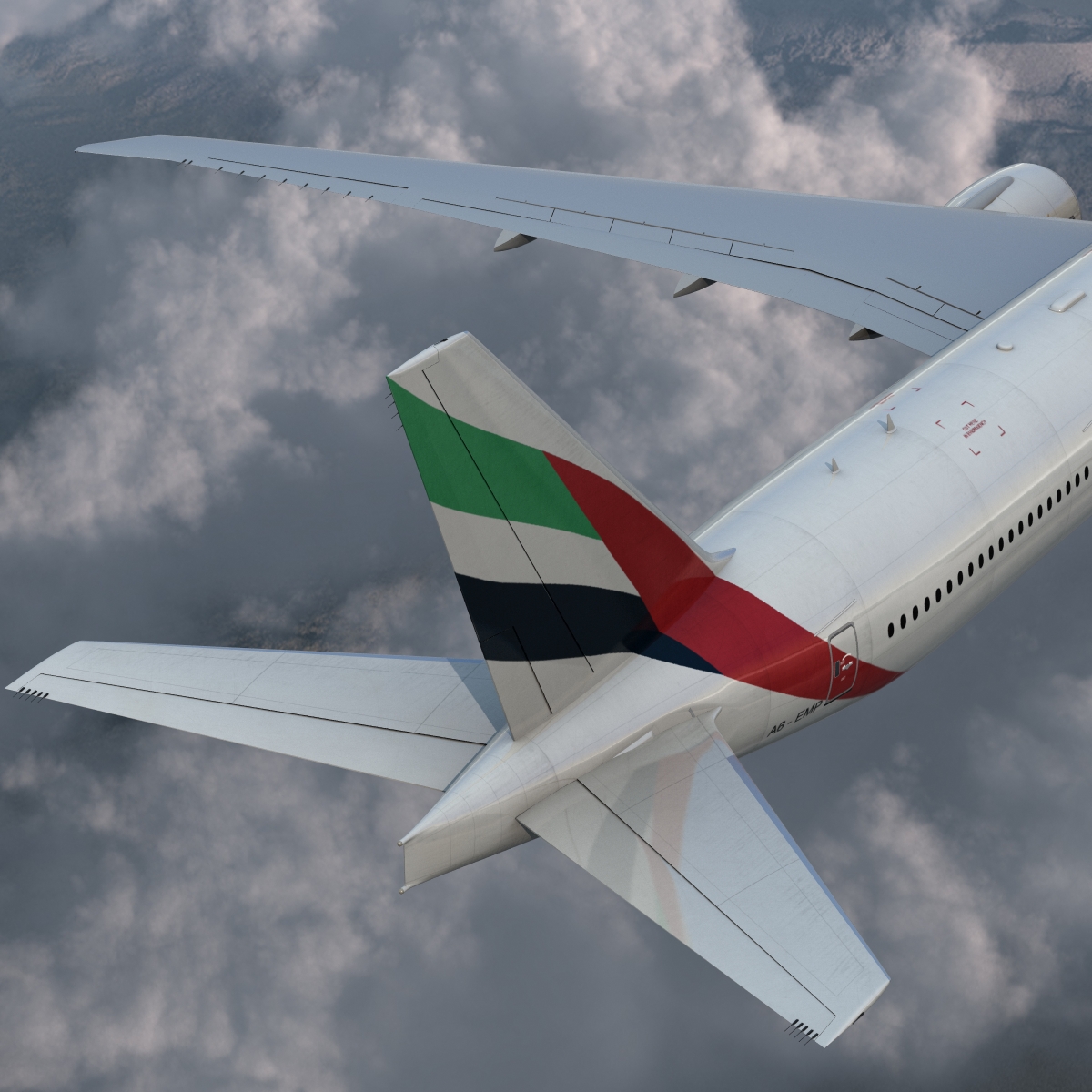 Boeing 777 300ER Emirates Airlines 3D model