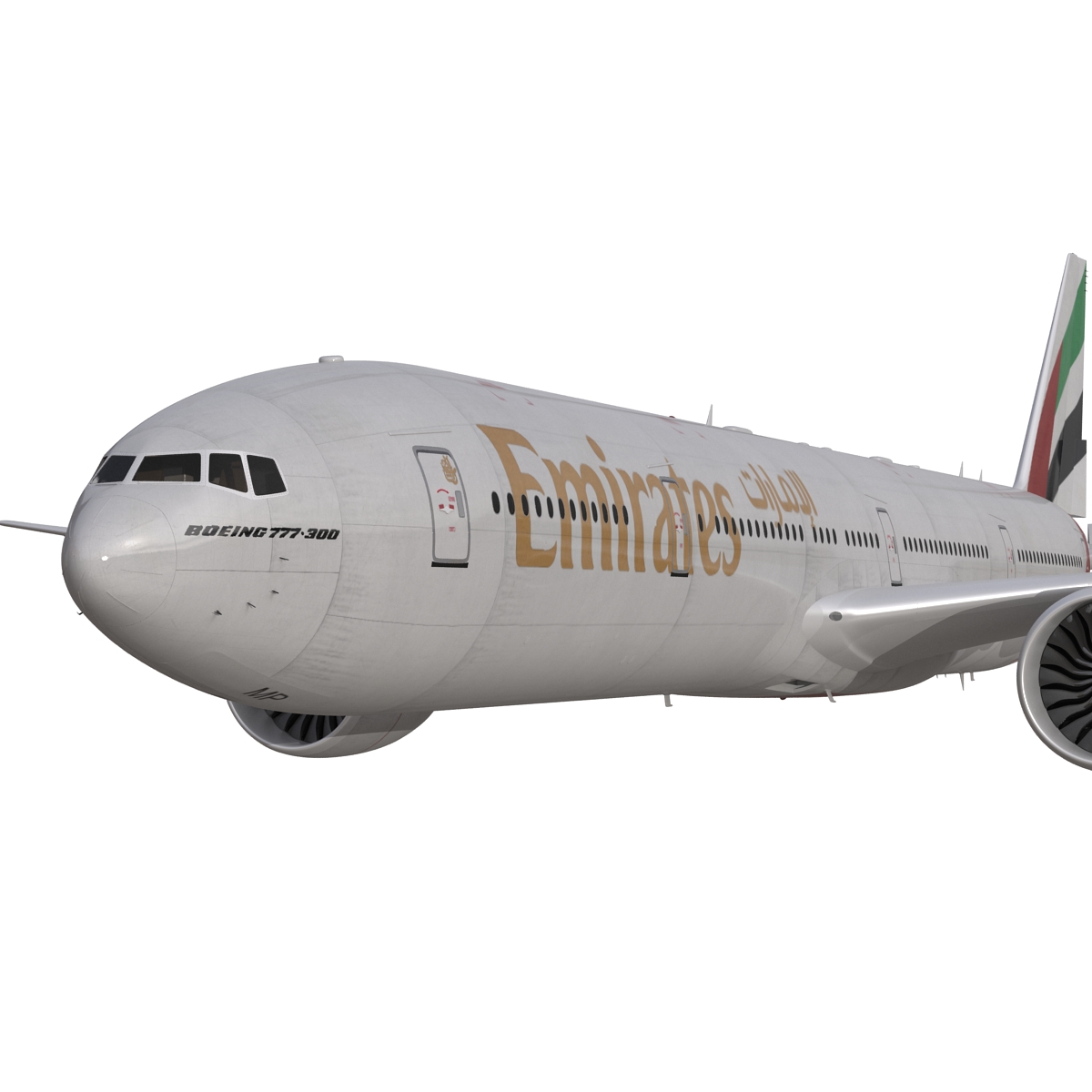 3D Boeing 777 300ER Emirates Airlines Rigged