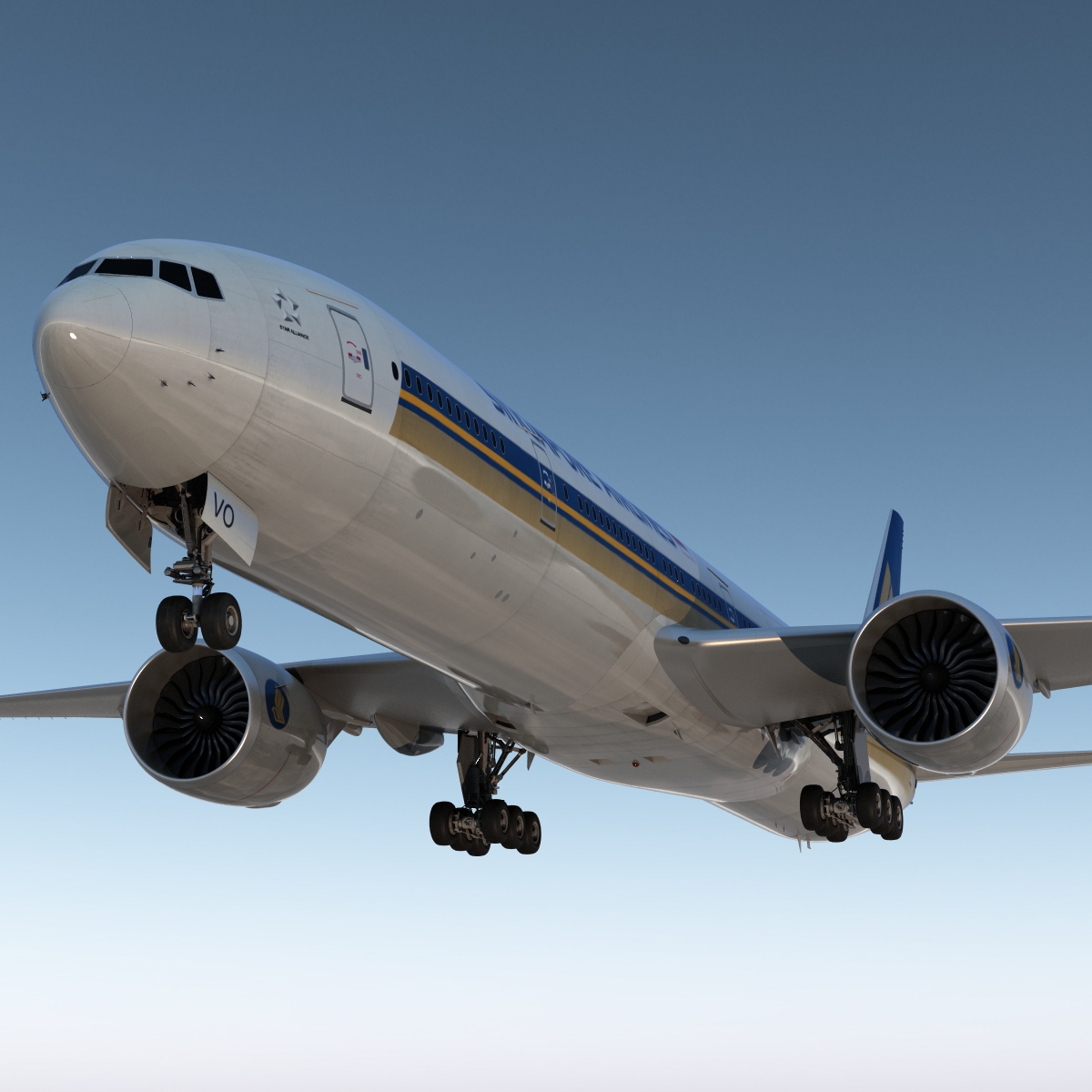 3D model Boeing 777 300ER Singapore Airlines