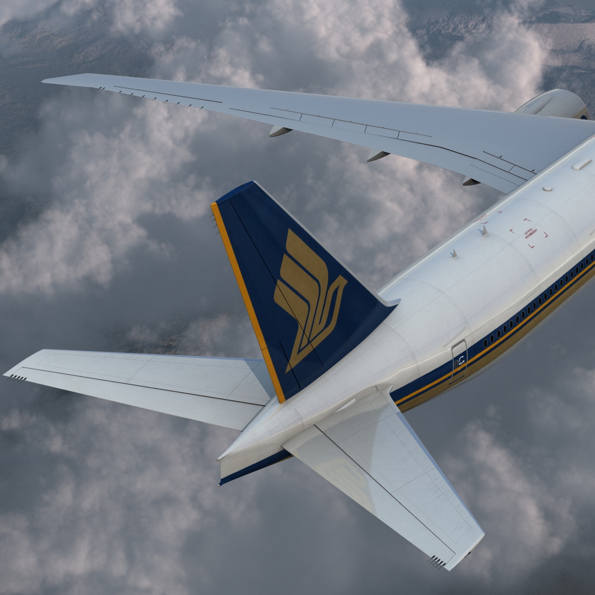 3D model Boeing 777 300ER Singapore Airlines