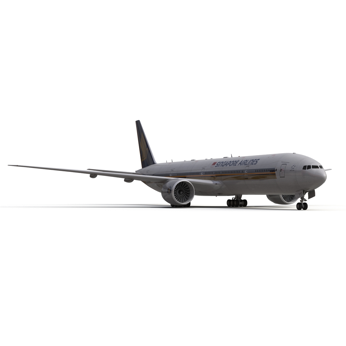 3D model Boeing 777 300ER Singapore Airlines