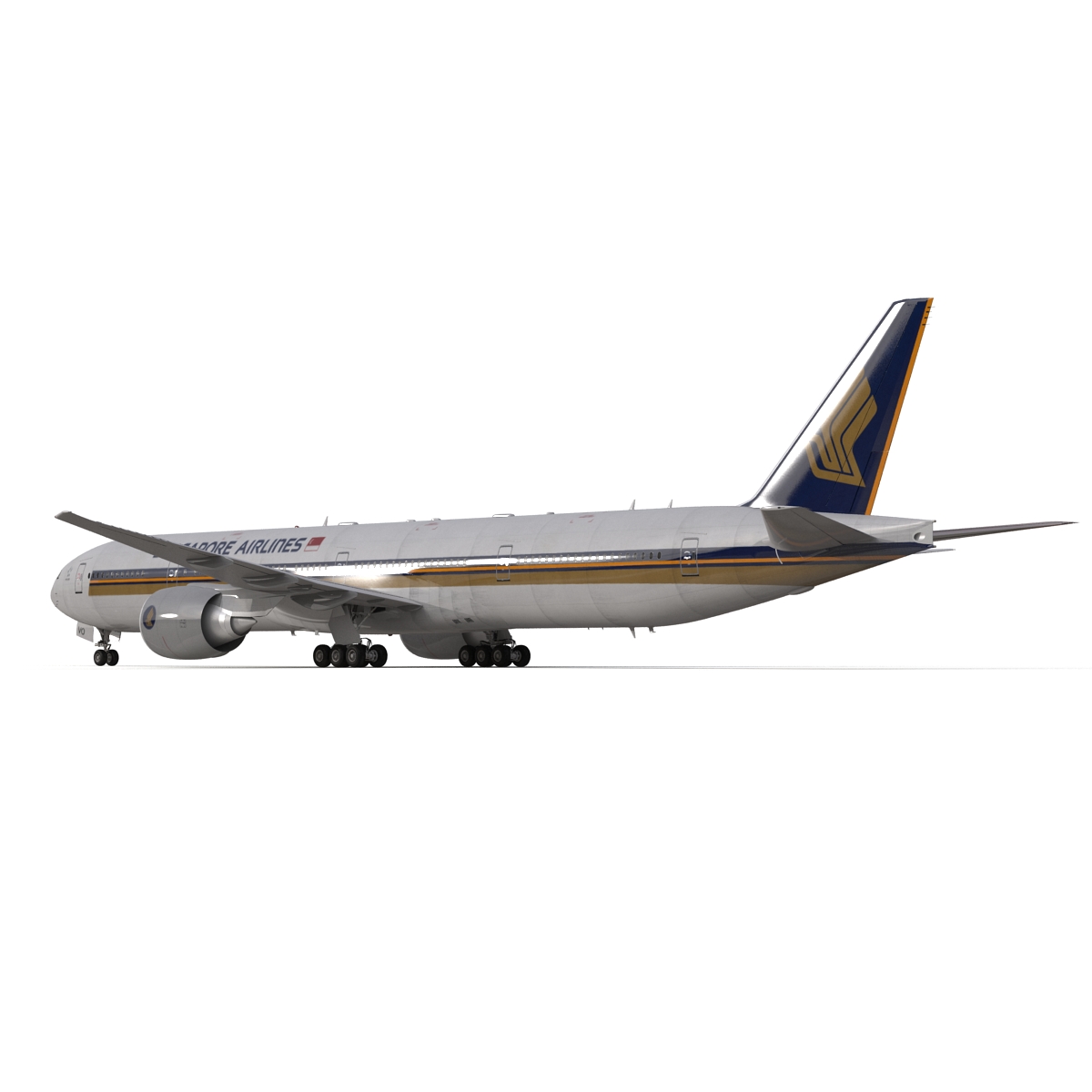 3D model Boeing 777 300ER Singapore Airlines