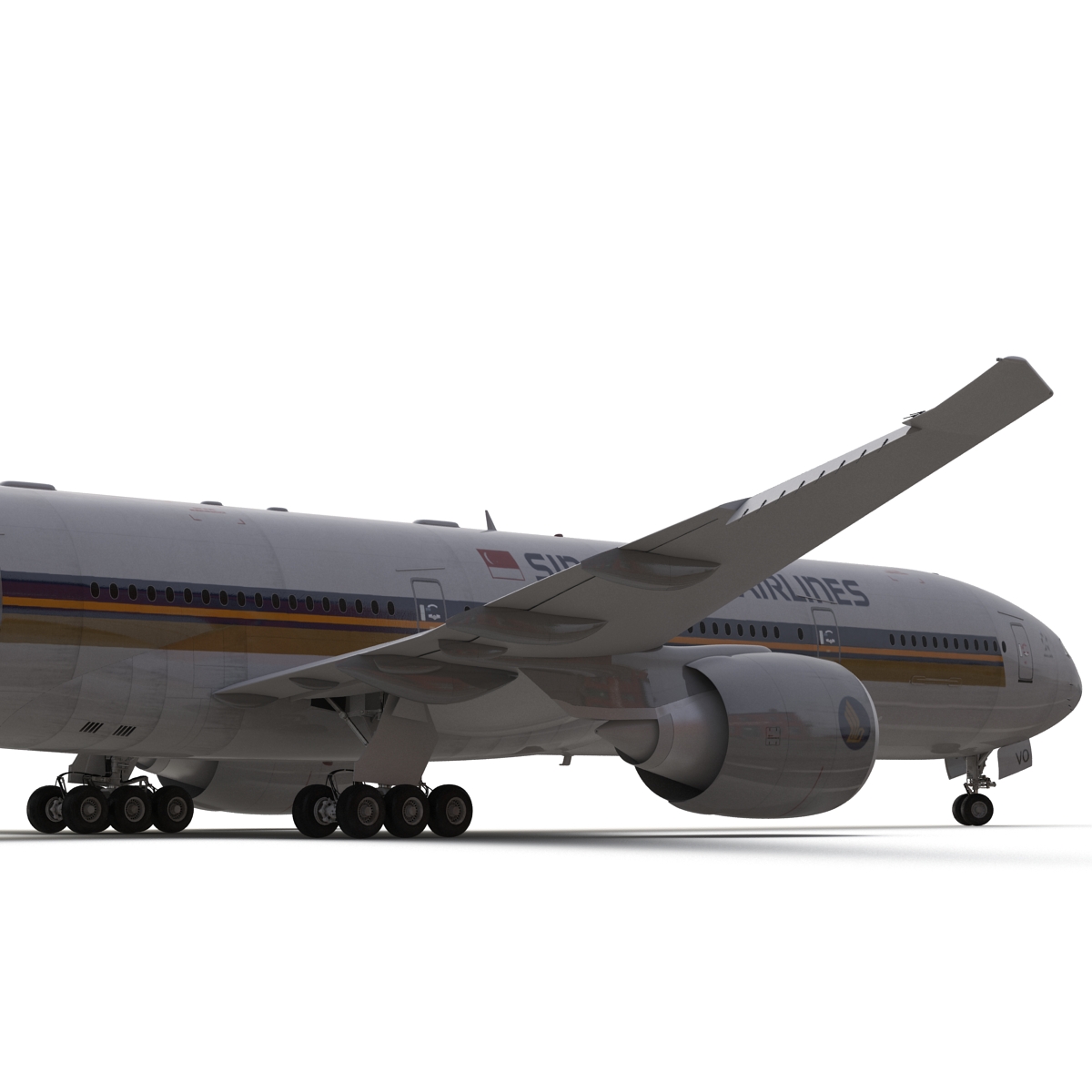 3D model Boeing 777 300ER Singapore Airlines