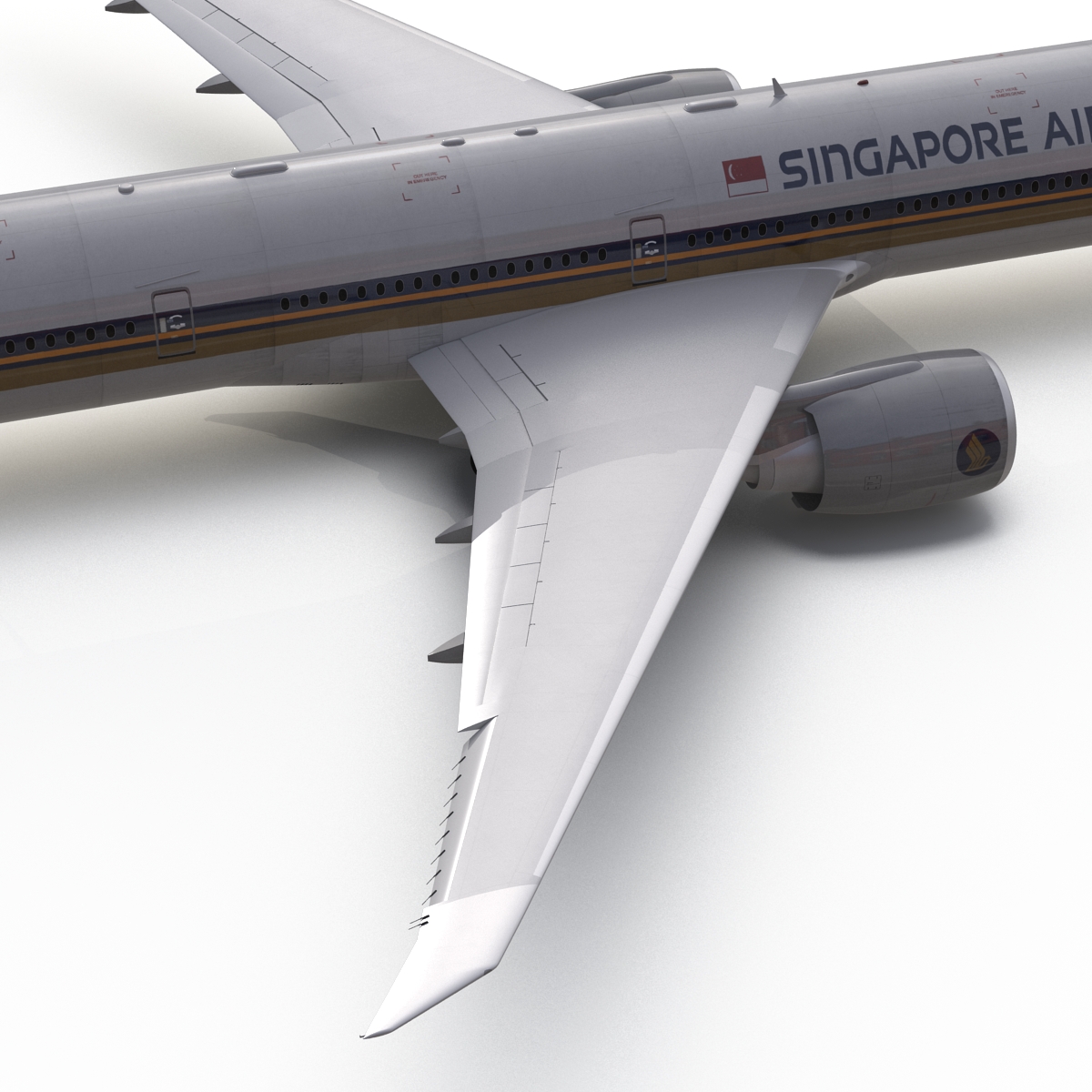 3D model Boeing 777 300ER Singapore Airlines