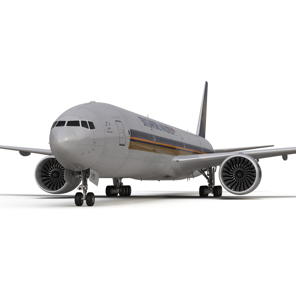 3D model Boeing 777 300ER Singapore Airlines