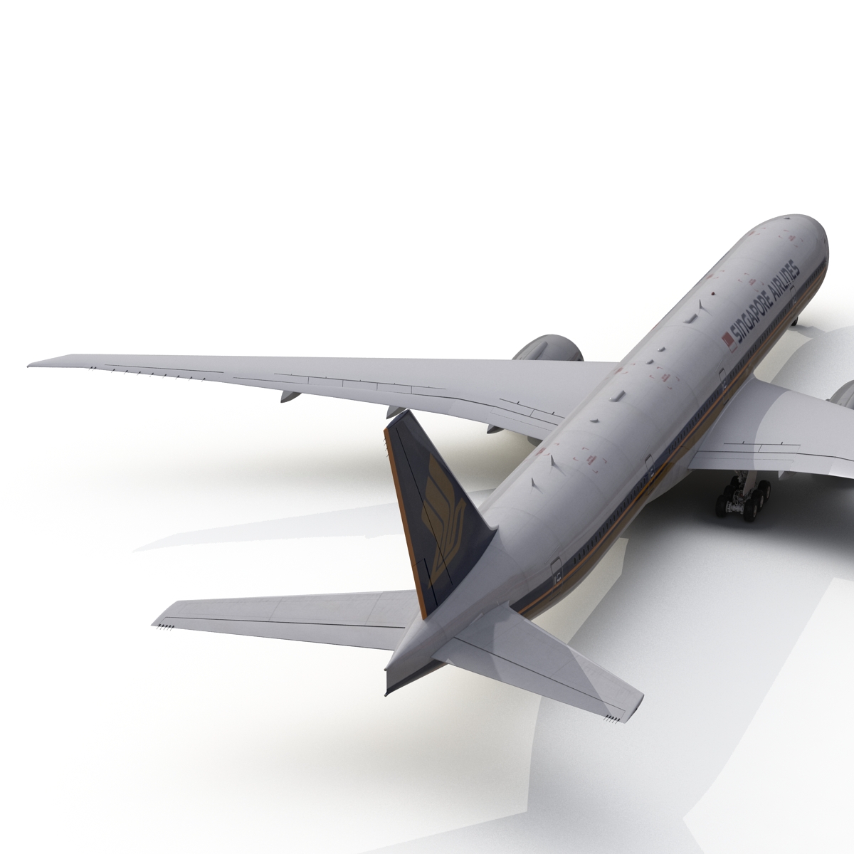 3D model Boeing 777 300ER Singapore Airlines