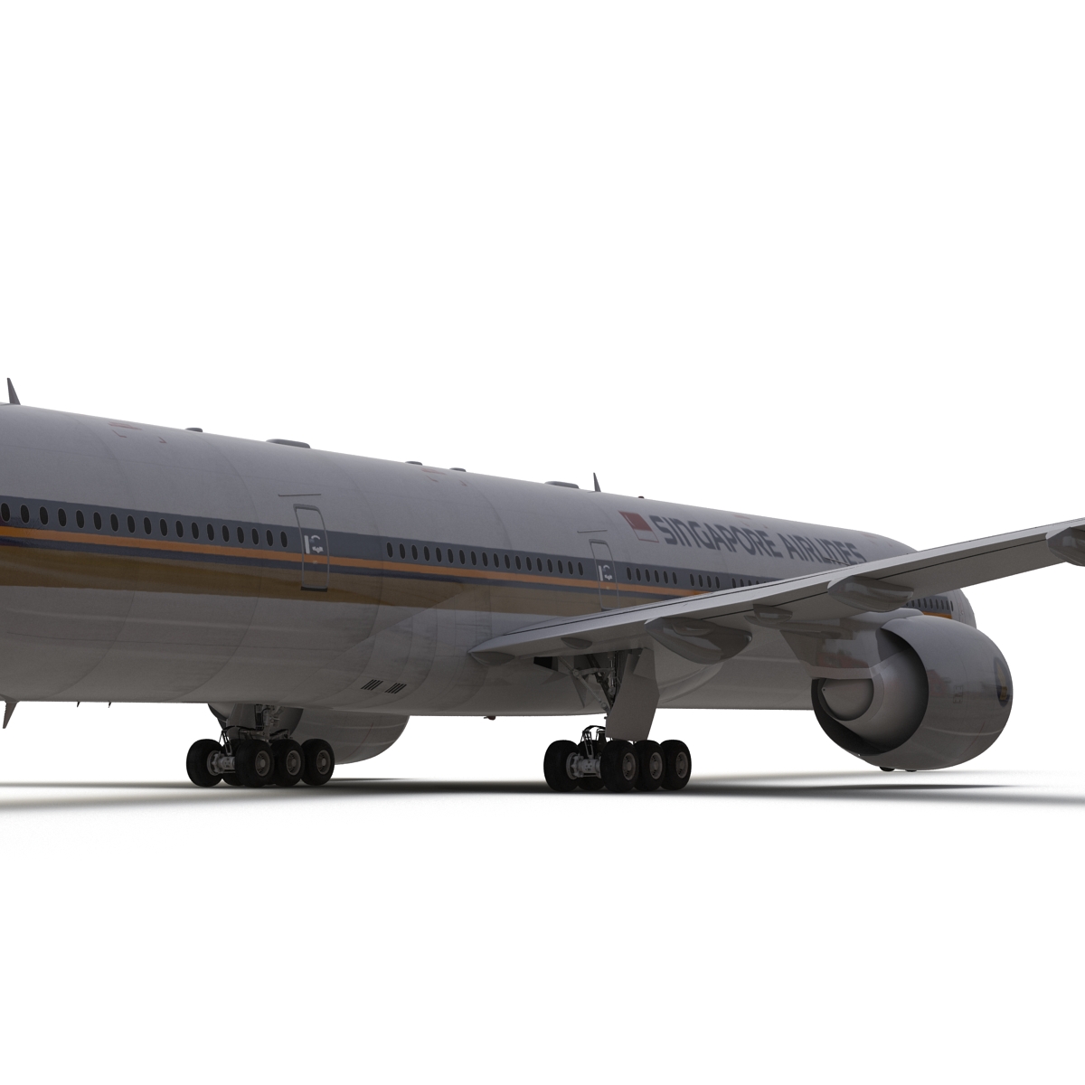 3D model Boeing 777 300ER Singapore Airlines