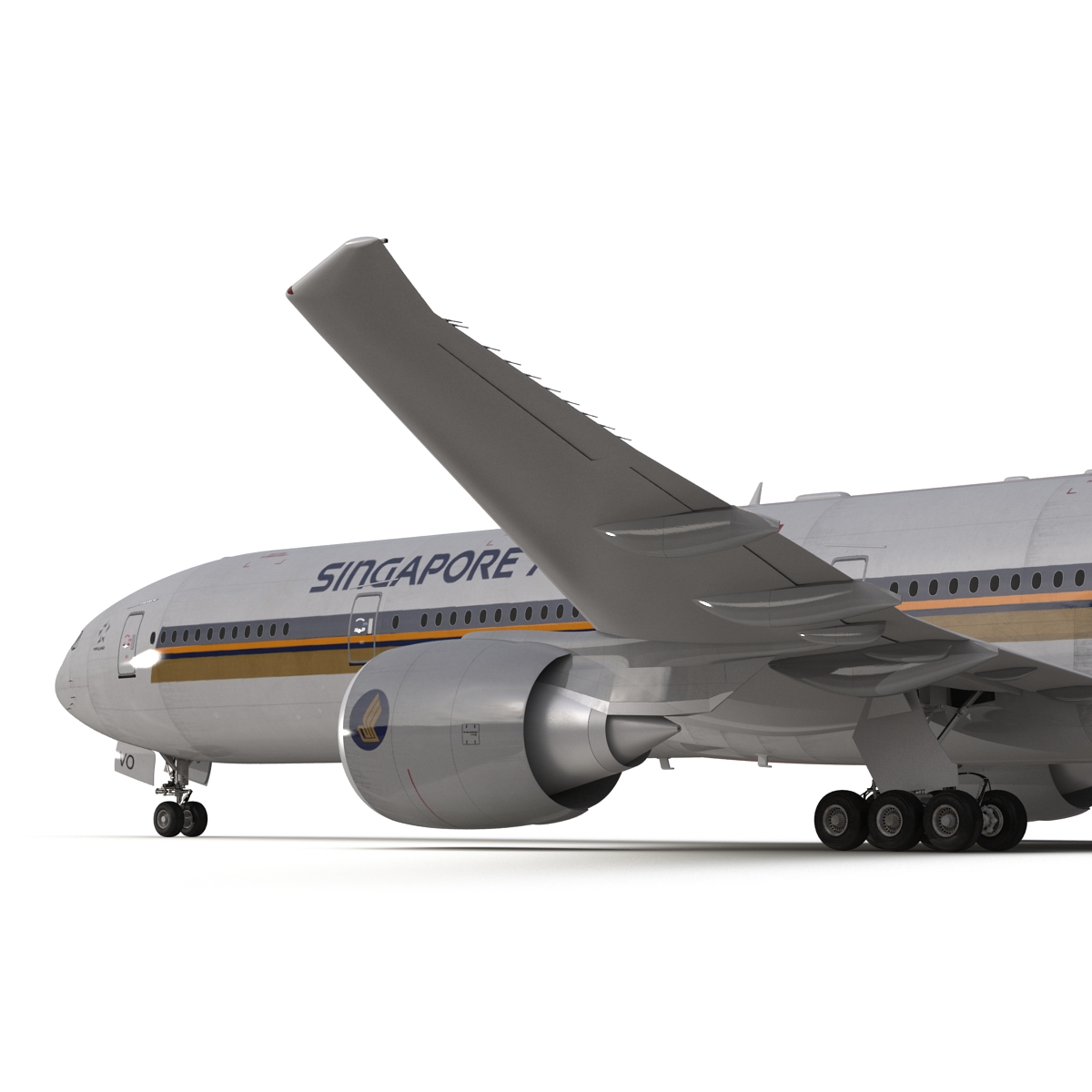 3D model Boeing 777 300ER Singapore Airlines