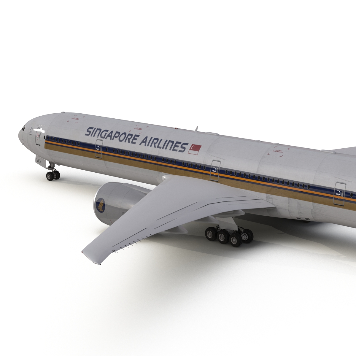 3D model Boeing 777 300ER Singapore Airlines