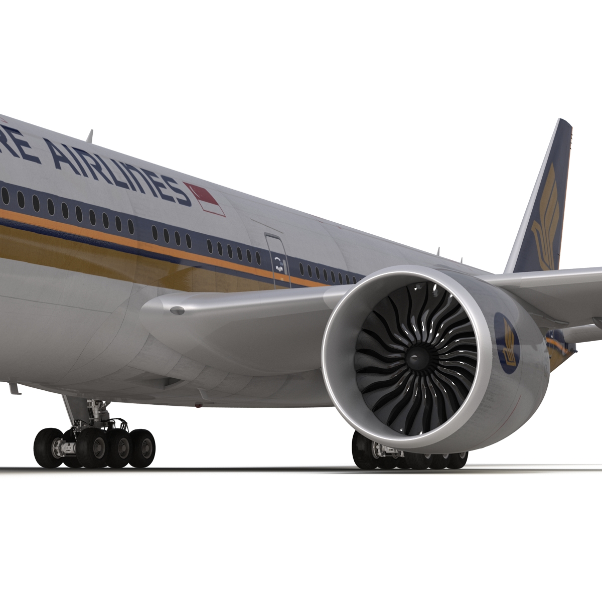 3D model Boeing 777 300ER Singapore Airlines