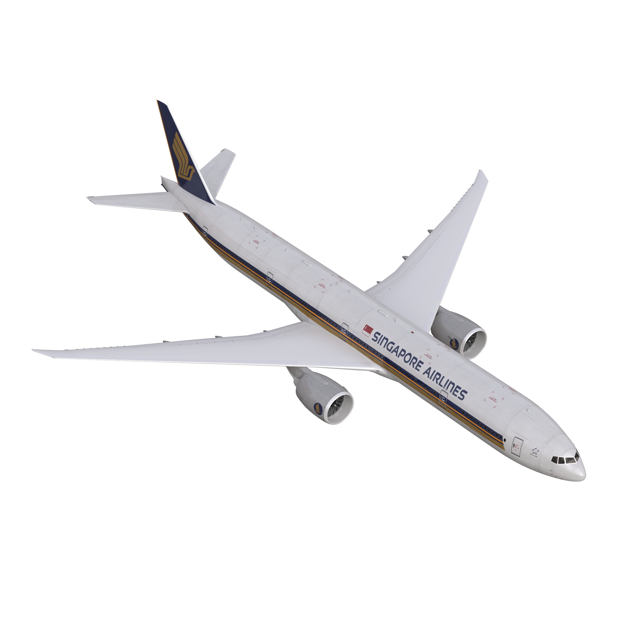 Boeing 777 300ER Singapore Airlines Rigged 3D