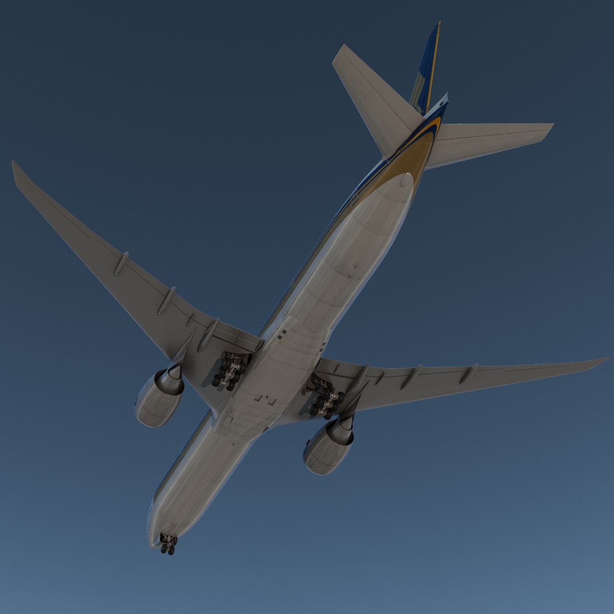 Boeing 777 300ER Singapore Airlines Rigged 3D