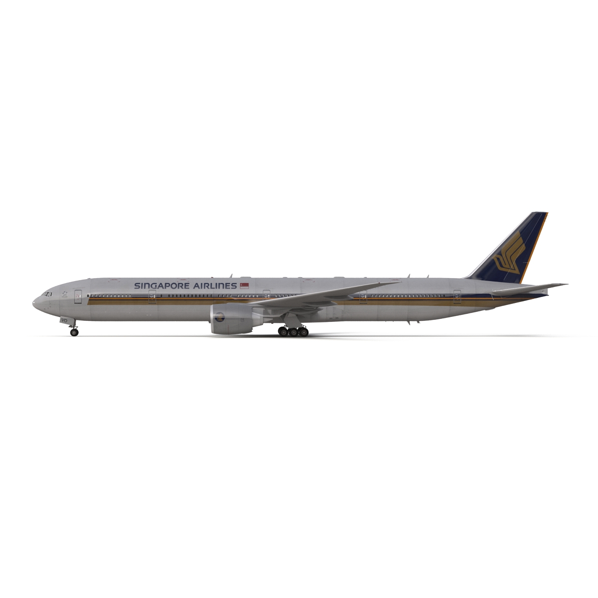 Boeing 777 300ER Singapore Airlines Rigged 3D