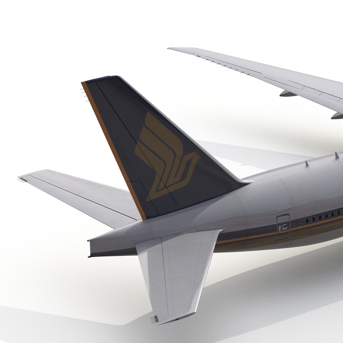 Boeing 777 300ER Singapore Airlines Rigged 3D