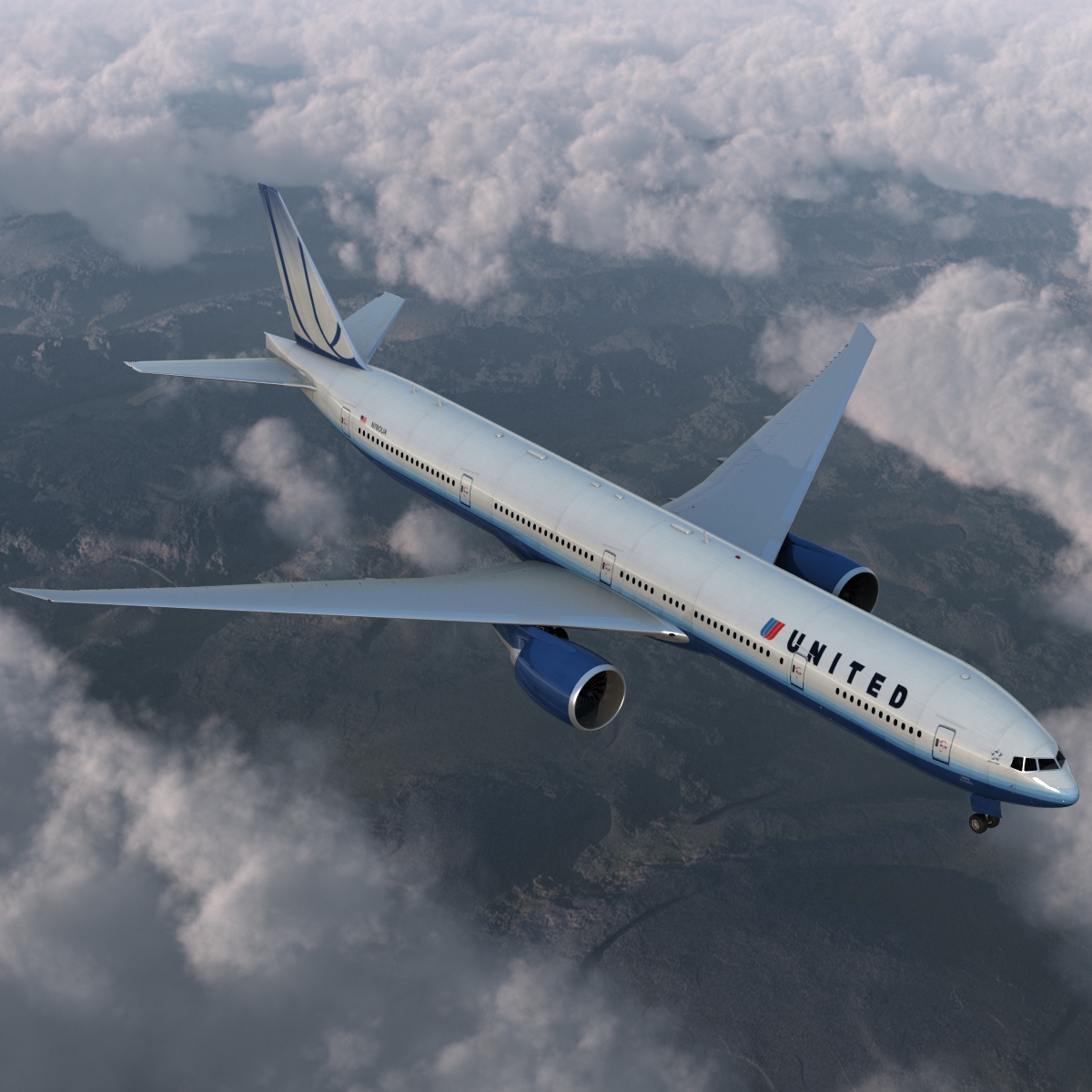 Boeing 777 300ER United Airlines 3D