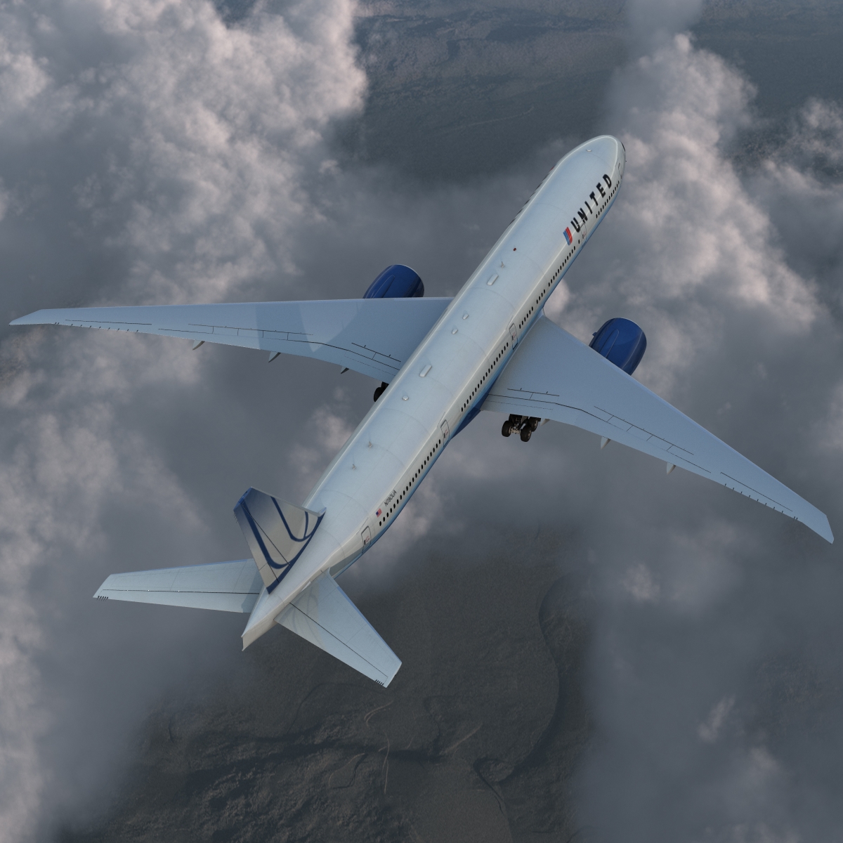 Boeing 777 300ER United Airlines 3D