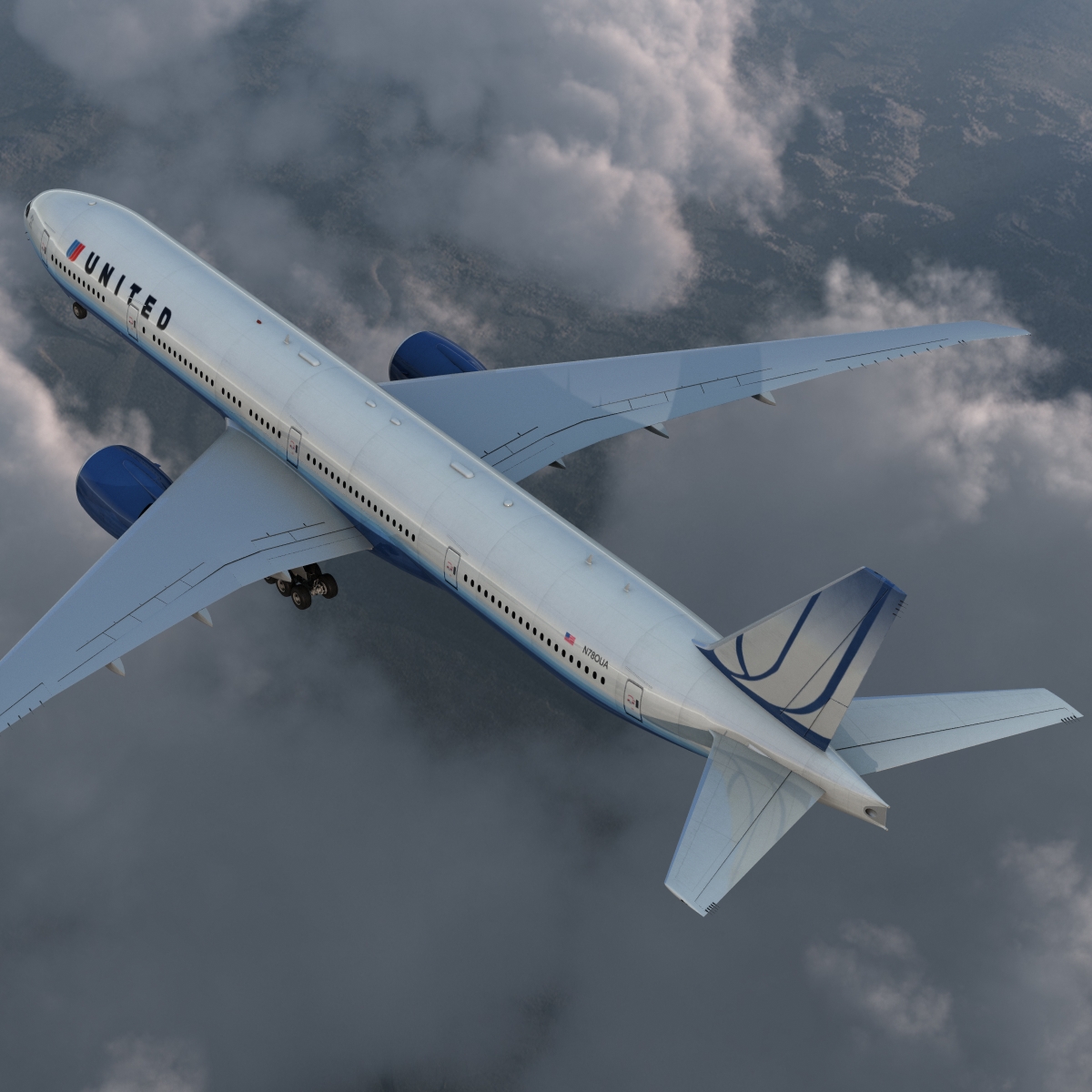 Boeing 777 300ER United Airlines 3D