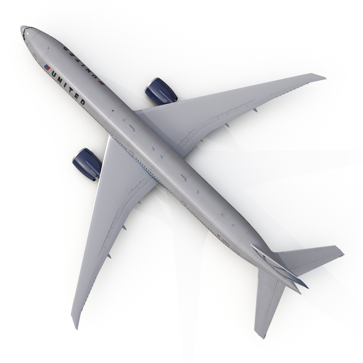 Boeing 777 300ER United Airlines Rigged 3D model