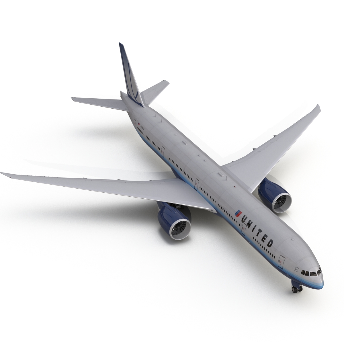 Boeing 777 300ER United Airlines Rigged 3D model