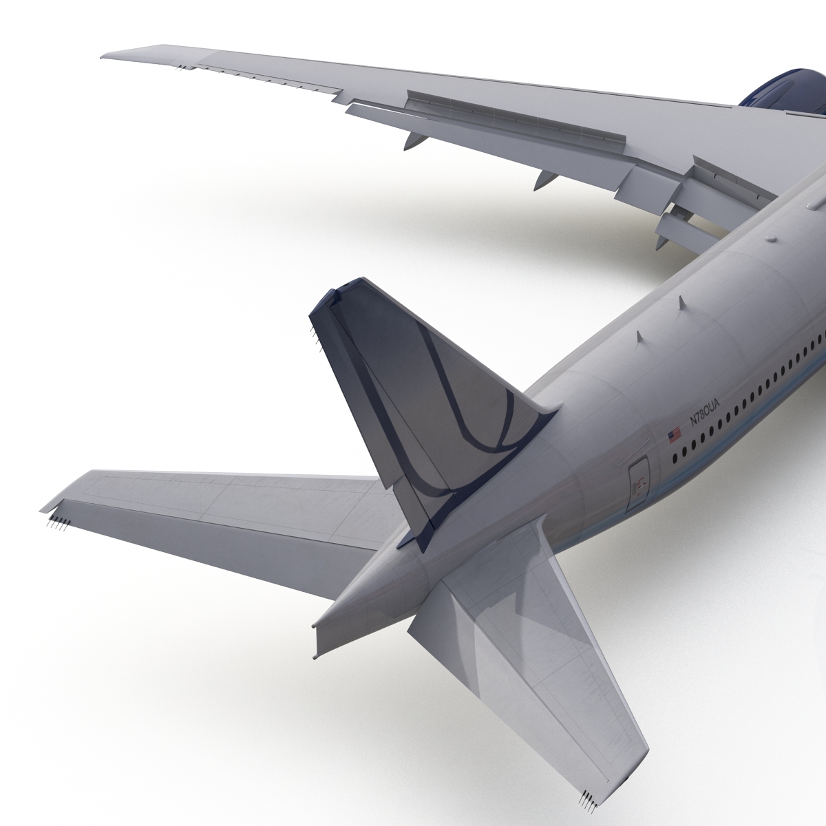 Boeing 777 300ER United Airlines Rigged 3D model