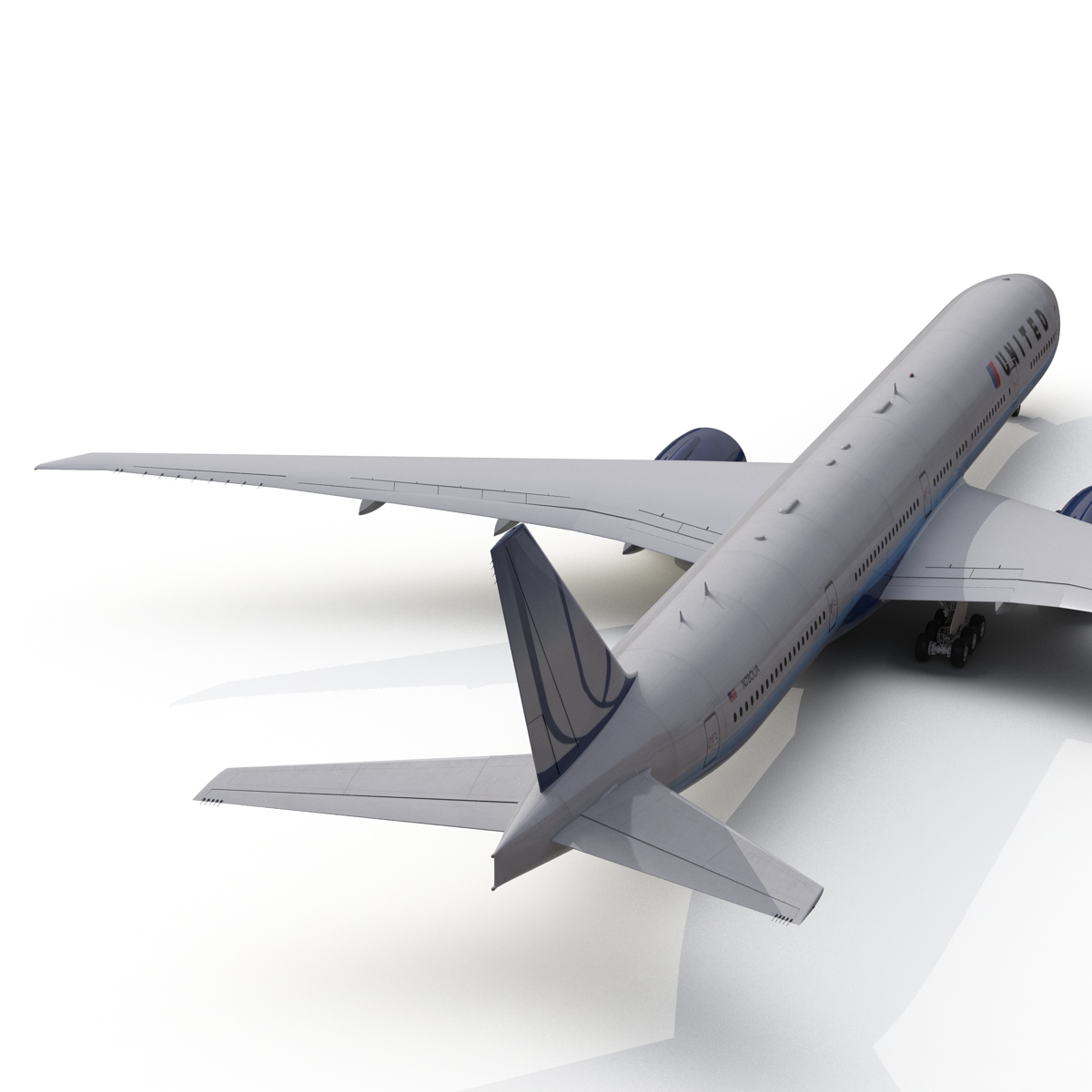 Boeing 777 300ER United Airlines Rigged 3D model