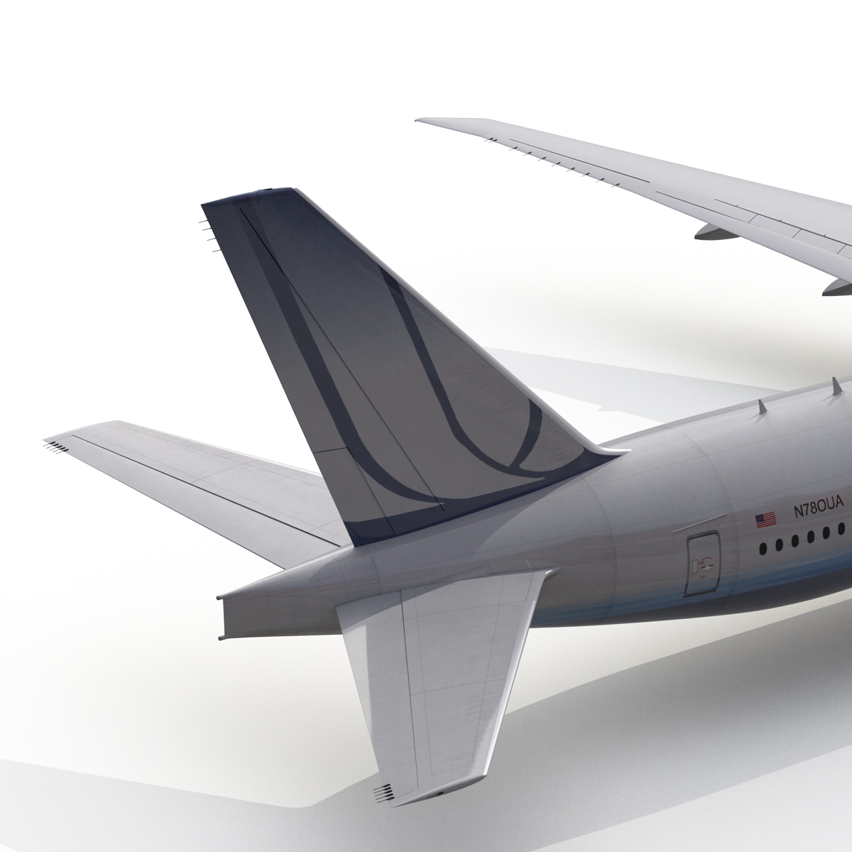 Boeing 777 300ER United Airlines Rigged 3D model