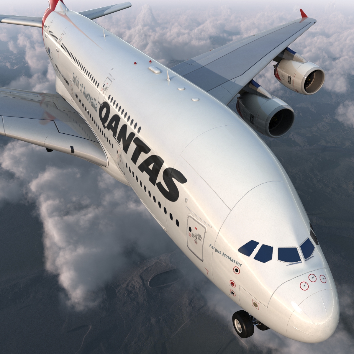 Airbus A380 800 Qantas 3D