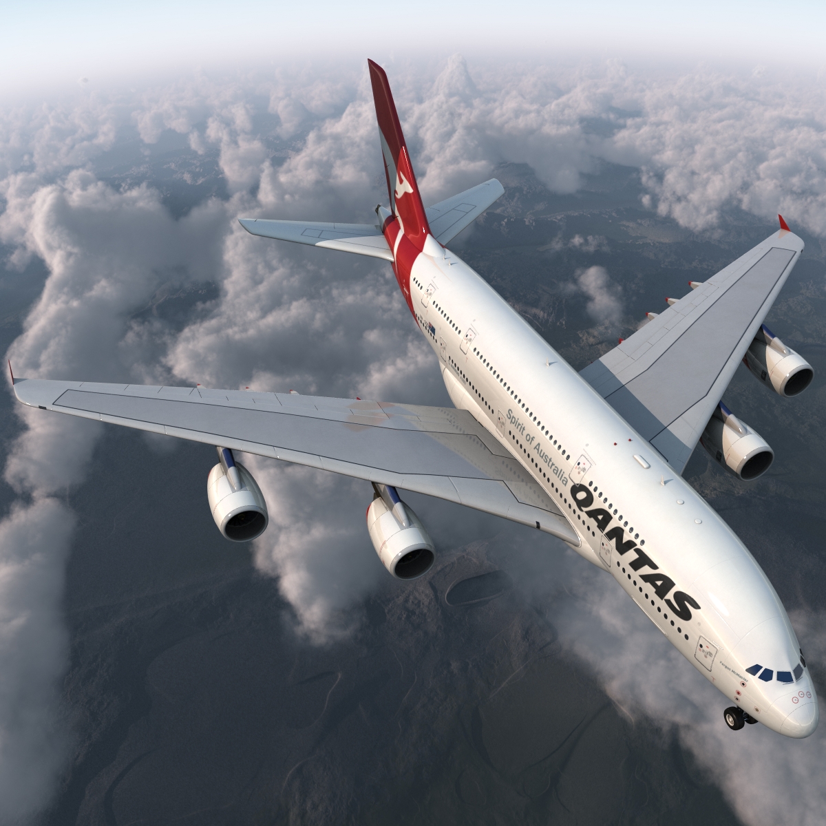 Airbus A380 800 Qantas 3D