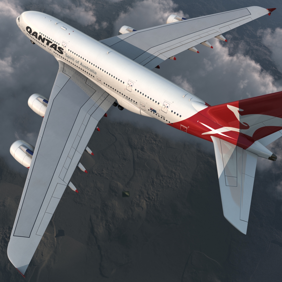 Airbus A380 800 Qantas 3D